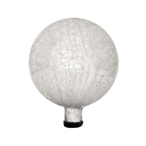 ACHLA 10in Gazing Globe | Silver Crackle Glass Garden Sphere | Outdoor Patio & Garden Decor | 10 x 10 x 12 in | Model G10-S-C