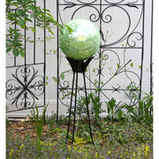 ACHLA 12in Light Green Crackle Gazing Globe | Hand-Blown Glass Garden Sphere | Patio & Yard Decor Accent | 12 x 12 x 14 in | Model G12-LG-C