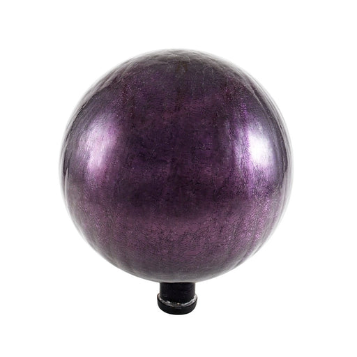 ACHLA 12in Gazing Globe | Crackle Plum Glass Garden Accent | Outdoor Patio & Garden Decor | 12 x 12 x 14 in | Model G12-PL-C
