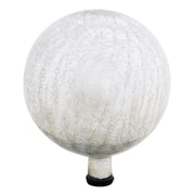 ACHLA 12in Gazing Globe | Silver Crackle Glass | Garden & Patio Accent | 12 x 12 x 14 in | Model G12-S-C