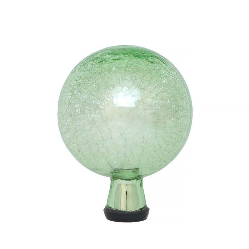 ACHLA 6in Gazing Globe | Light Green Crackle Glass | Garden & Patio Accent | 6 x 6 x 8 in | Model G6-LG-C