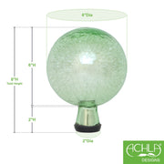 ACHLA 6in Gazing Globe | Light Green Crackle Glass | Garden & Patio Accent | 6 x 6 x 8 in | Model G6-LG-C