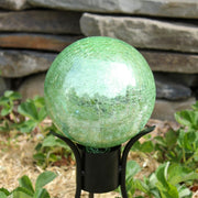 ACHLA 6in Gazing Globe | Light Green Crackle Glass | Garden & Patio Accent | 6 x 6 x 8 in | Model G6-LG-C