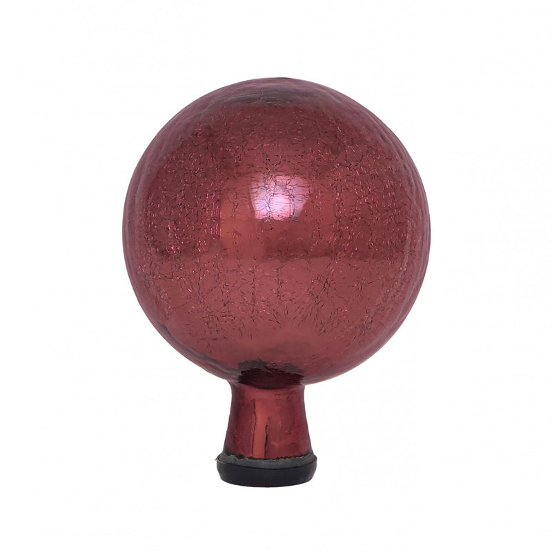 ACHLA 6in Gazing Globe | Crackle Plum Hand-Blown Glass | Garden & Patio Accent | 6 x 6 x 8 in | Model G6-PL-C