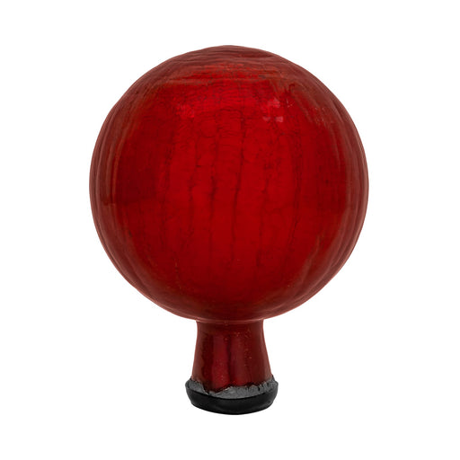 ACHLA Gazing Ball 6in Red Crackle Glass | Hand-Blown Garden Ornament | Patio & Garden Accent | 6 x 6 x 8 in | Model G6-RD-C