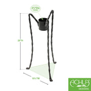 ACHLA Gazing Globe Stand 18in | Wrought Iron Black Powder Coat | Garden, Patio & Deck Display | 10 x 10 x 18 in | Model GBS-02