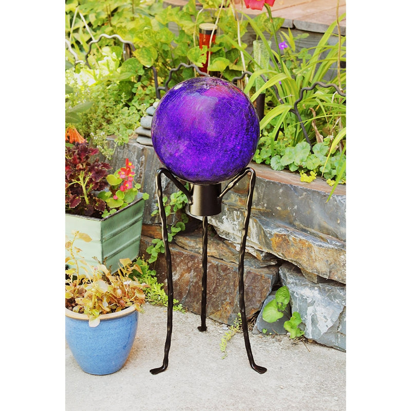 ACHLA Gazing Globe Stand 18in | Wrought Iron Black Powder Coat | Garden, Patio & Deck Display | 10 x 10 x 18 in | Model GBS-02
