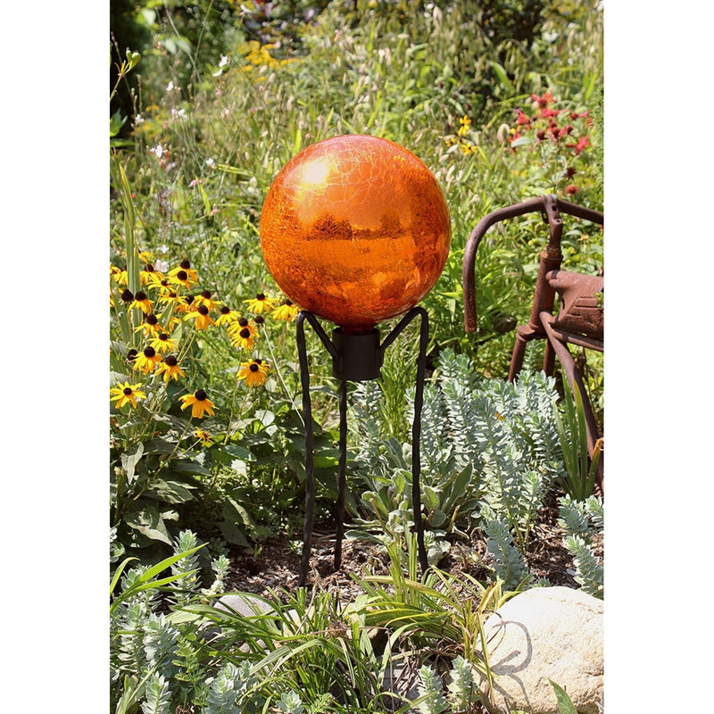 ACHLA Gazing Globe Stand 18in | Wrought Iron Black Powder Coat | Garden, Patio & Deck Display | 10 x 10 x 18 in | Model GBS-02