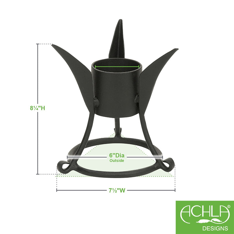 ACHLA Gazing Globe Stand 7.75in | Black Wrought Iron | Garden & Yard Decor | 7.5 x 7.5 x 7.75 in | Model GBS-07