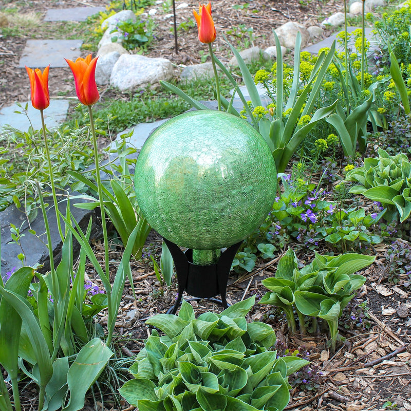 ACHLA Gazing Globe Stand 7.75in | Black Wrought Iron | Garden & Yard Decor | 7.5 x 7.5 x 7.75 in | Model GBS-07