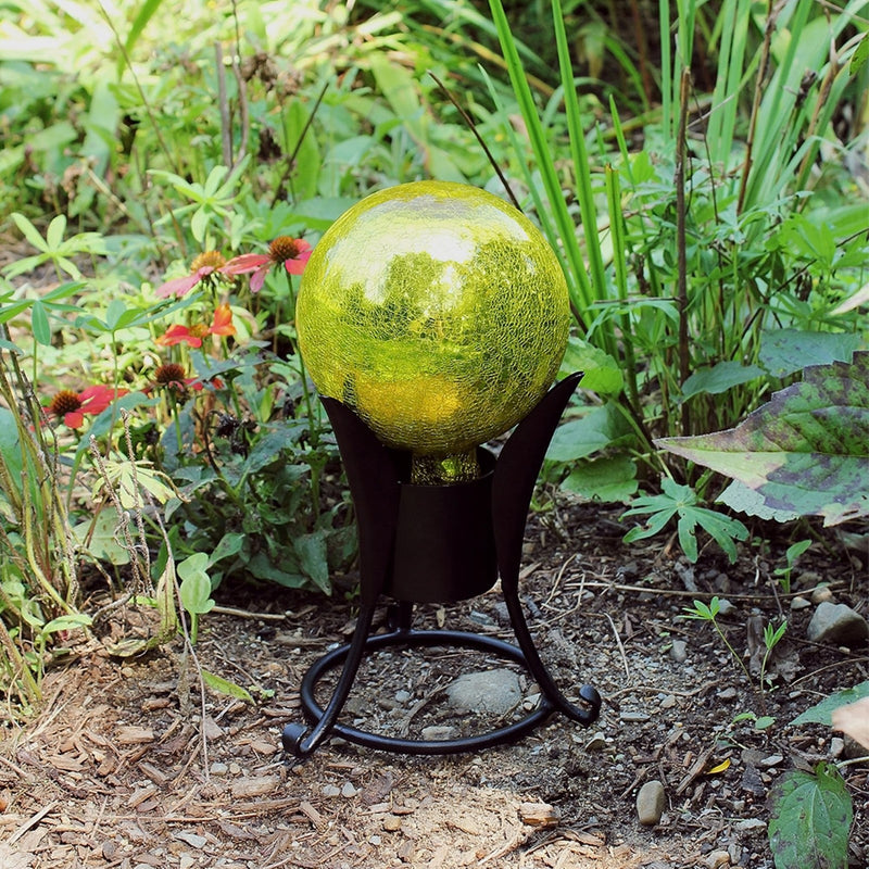 ACHLA Gazing Globe Stand 7.75in | Black Wrought Iron | Garden & Yard Decor | 7.5 x 7.5 x 7.75 in | Model GBS-07