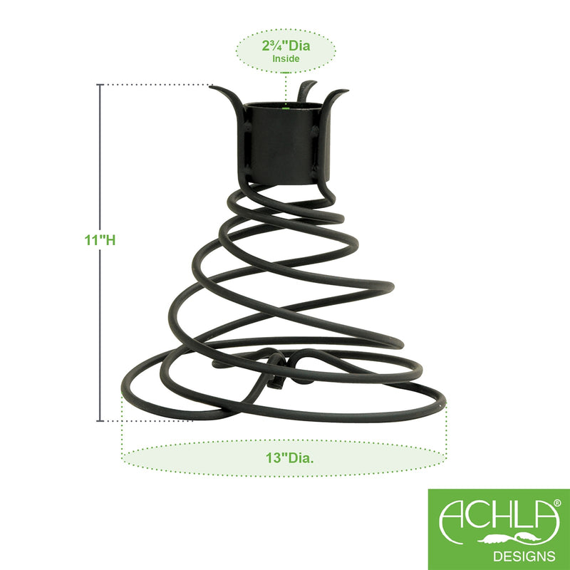 ACHLA Helix Stand | Wrought Iron Black Powder Coat Garden Ornament | Patio & Garden Display | 11 x 11 x 10.5 in | Model GBS-10