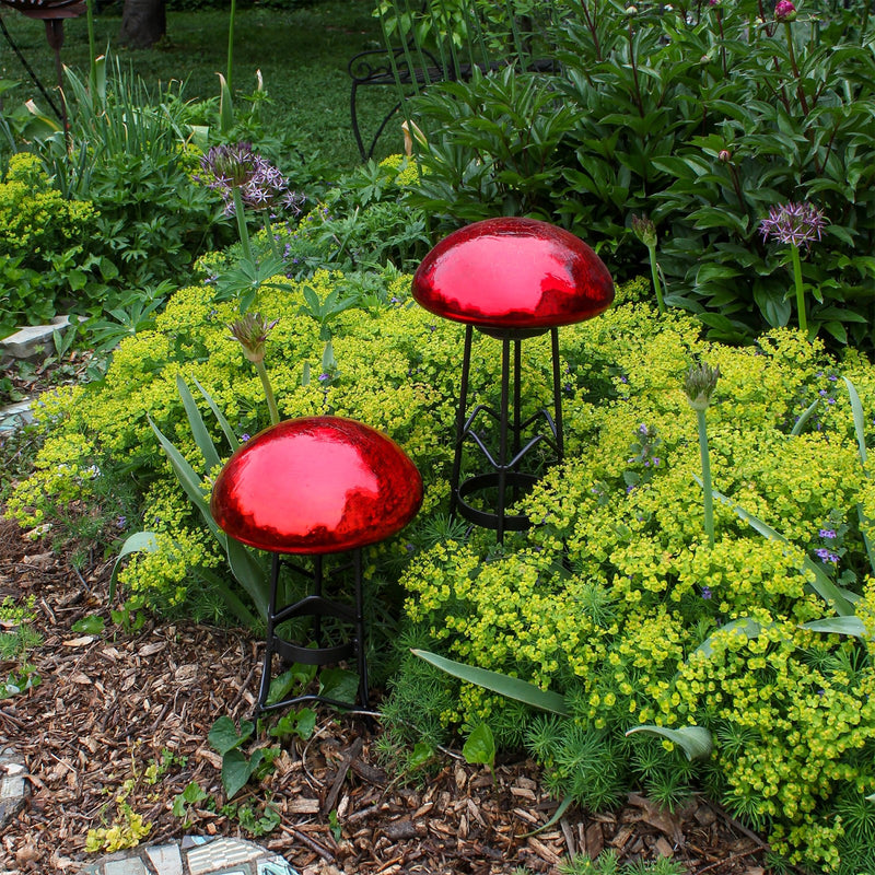 ACHLA Toad Stool Stand Small 7in W x 12.5in H | Wrought Iron Black Powder Coat | Garden & Patio Display Stand | 7 x 7 x 12.5 in | Model GBS-11