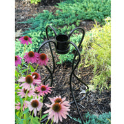 ACHLA Daffodil Globe Stand 15in Wrought Iron Black Powder Coat | Garden & Patio Display | 15 x 15 x 21.5 in, Folding Storage | Model GBS-15