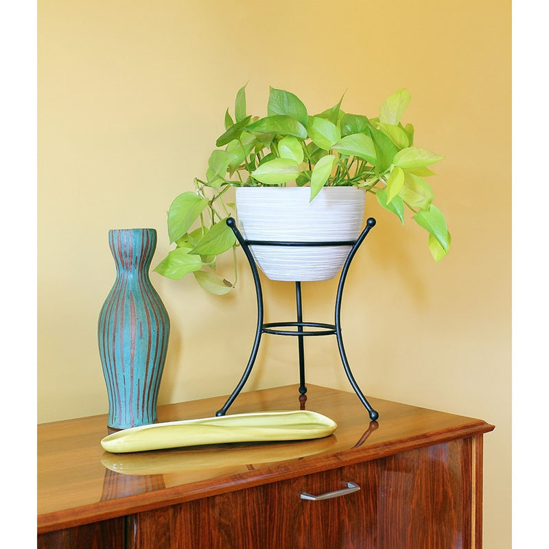 ACHLA 8in Ball Stand | Wrought Iron Black Powder Coat | Garden Pedestal & Birdbath Base | 9 x 9 x 11.25 in | Model GBS-20