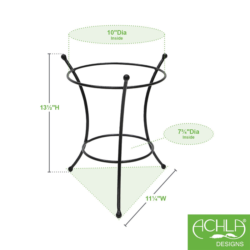 ACHLA 10in Ball Stand | Wrought Iron Black Powder Coat | Garden Pedestal & Birdbath Base | 9 x 9 x 14 in | Model GBS-21