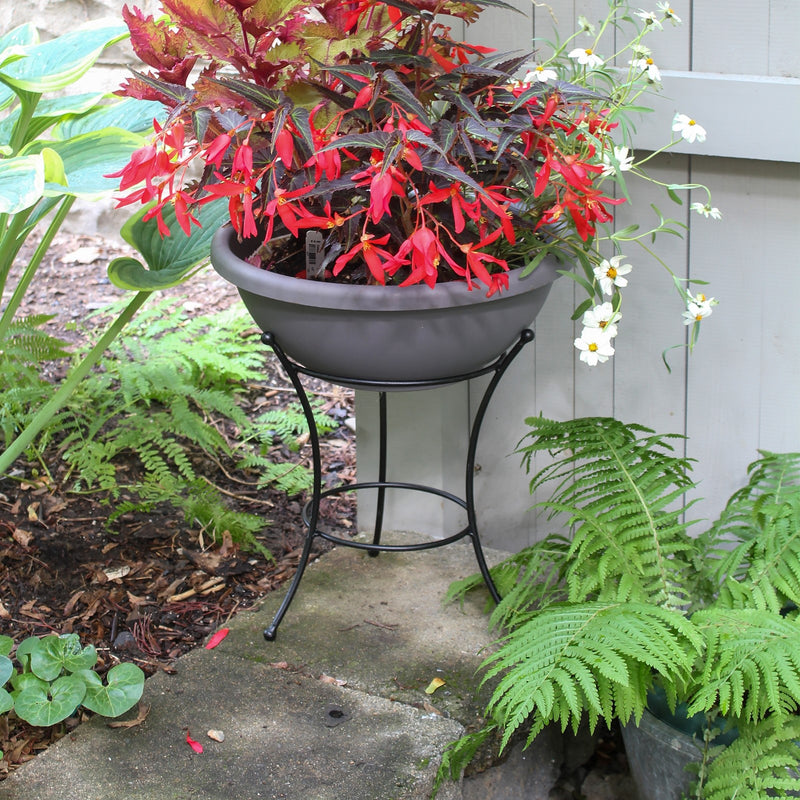 ACHLA 10in Ball Stand | Wrought Iron Black Powder Coat | Garden Pedestal & Birdbath Base | 9 x 9 x 14 in | Model GBS-21