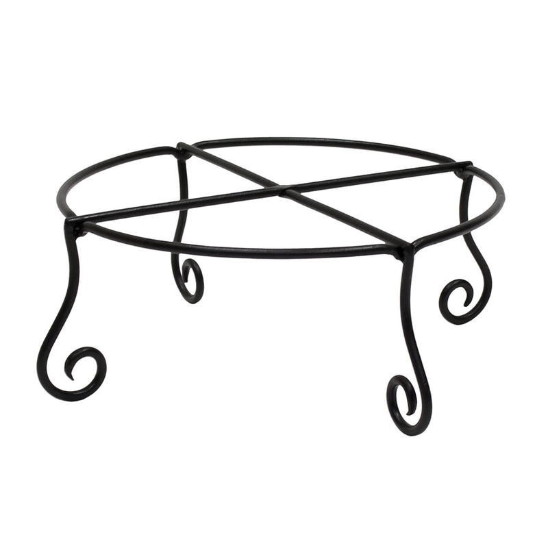 ACHLA Piazza 17in Plant Stand | Black Wrought Iron | Indoor & Outdoor Patio Decor | 17 x 17 x 6 in | Model GBS-24