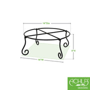 ACHLA Piazza 17in Plant Stand | Black Wrought Iron | Indoor & Outdoor Patio Decor | 17 x 17 x 6 in | Model GBS-24