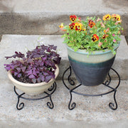 ACHLA Piazza 17in Plant Stand | Black Wrought Iron | Indoor & Outdoor Patio Decor | 17 x 17 x 6 in | Model GBS-24
