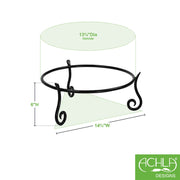 ACHLA Short Stand II 6in Tall Plant Stand | Black Wrought Iron Powdercoat | Patio & Garden Planter Pedestal | 15 x 15 x 6 in | Model GBS-25