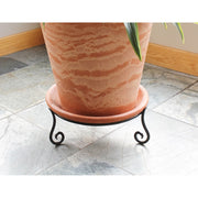 ACHLA Short Stand II 6in Tall Plant Stand | Black Wrought Iron Powdercoat | Patio & Garden Planter Pedestal | 15 x 15 x 6 in | Model GBS-25