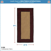 ACHLA Berry Contemporary II Rectangular Rug | Wool Hand-Tufted Plush Pile | Fireplace Hearth & Entryway Mat | 56 x 26 x 0.5 in | Model H-64