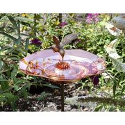 ACHLA Hummingbird Birdbath with Stand | Polished Brass and Copper | Garden & Patio Accent | 13.25 x 13.25 x 7 in | Model HBBB-01-S