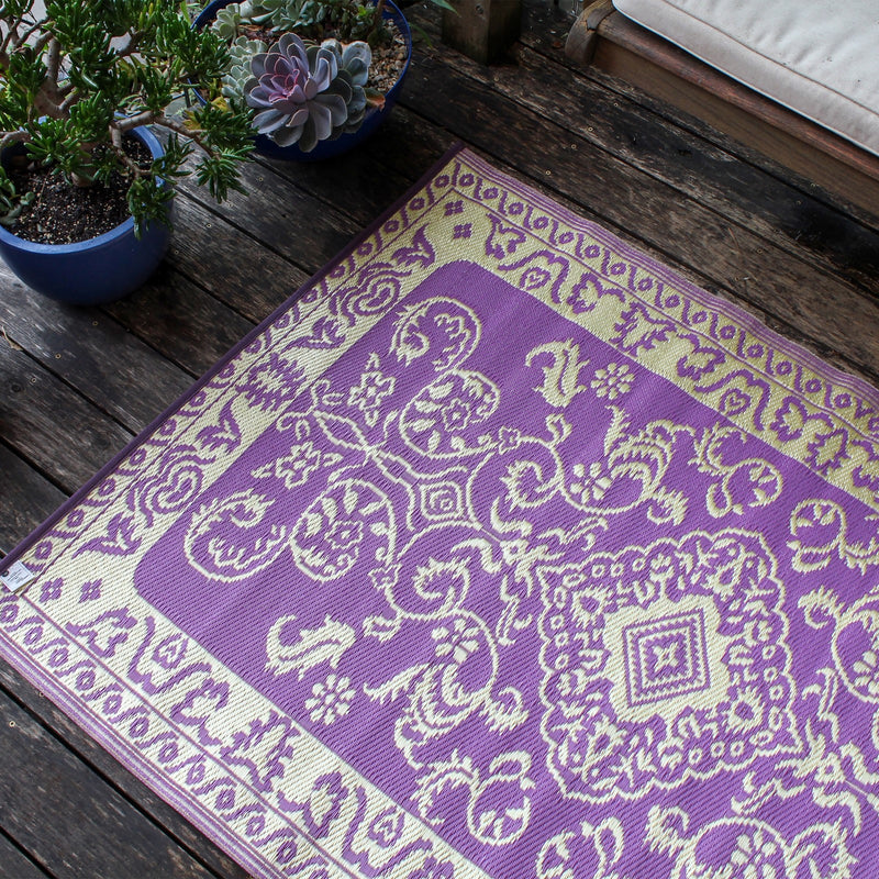 ACHLA Tracery 4 x 6 ft Floor Mat | Woven Polypropylene Violet | Indoor & Outdoor Entryway & Kitchen | 48 x 72 x 0.25 in | Model K-00970
