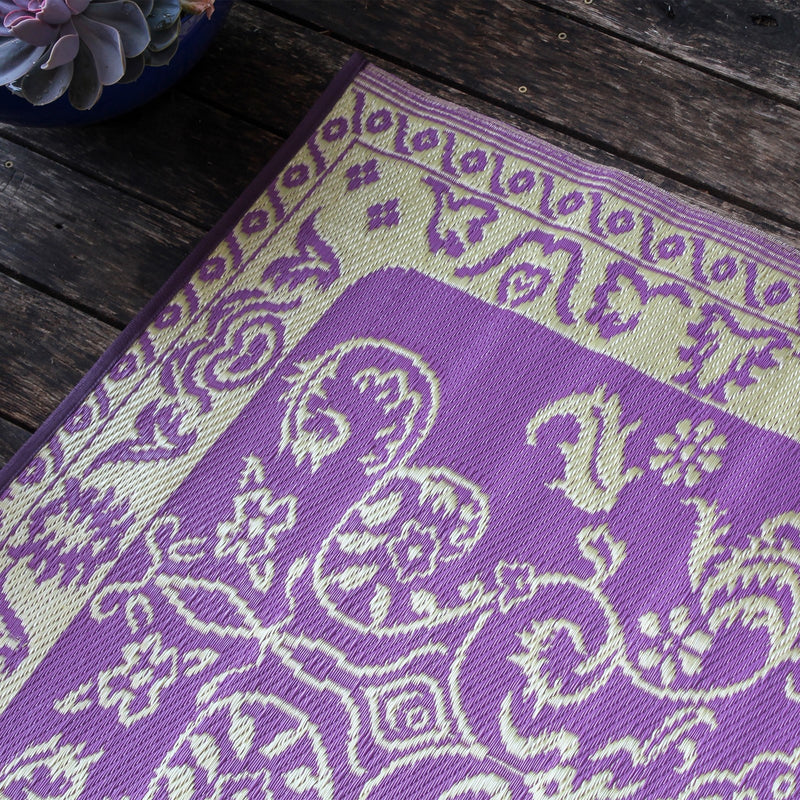 ACHLA Tracery 4 x 6 ft Floor Mat | Woven Polypropylene Violet | Indoor & Outdoor Entryway & Kitchen | 48 x 72 x 0.25 in | Model K-00970
