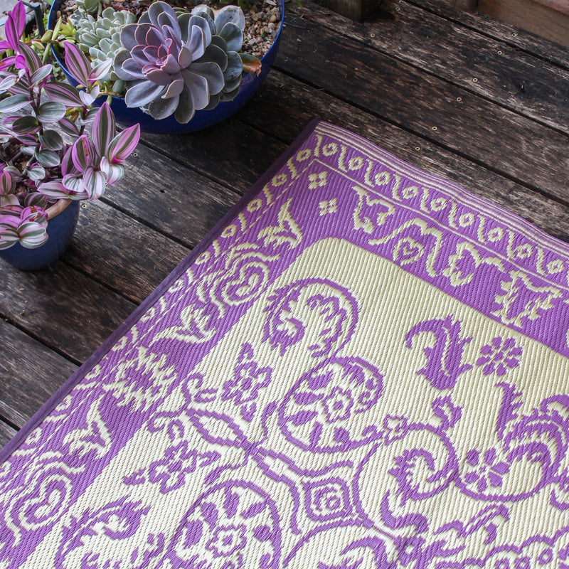ACHLA Tracery 4 x 6 ft Floor Mat | Woven Polypropylene Violet | Indoor & Outdoor Entryway & Kitchen | 48 x 72 x 0.25 in | Model K-00970
