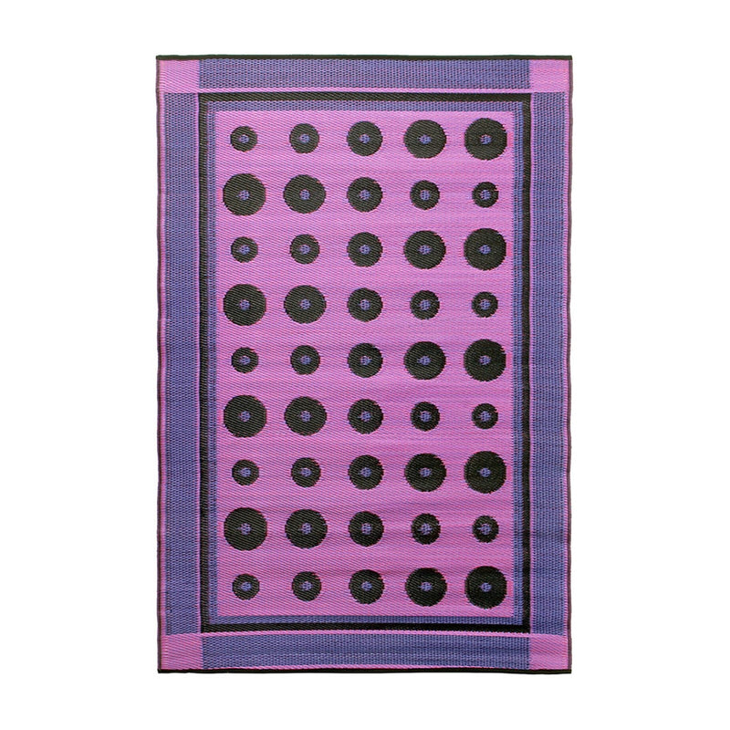 ACHLA Dots 4 x 6 ft Floor Mat | Woven Polypropylene Berry | Indoor & Outdoor Entryway & Kitchen | 48 x 72 x 0.25 in | Model K-131