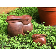 ACHLA Moon Bunny Small | Cast Aluminum Antique Bronze Finish | Garden & Patio Decorative Accent | 4.125 x 2 x 3.75 in | Model MNB-01