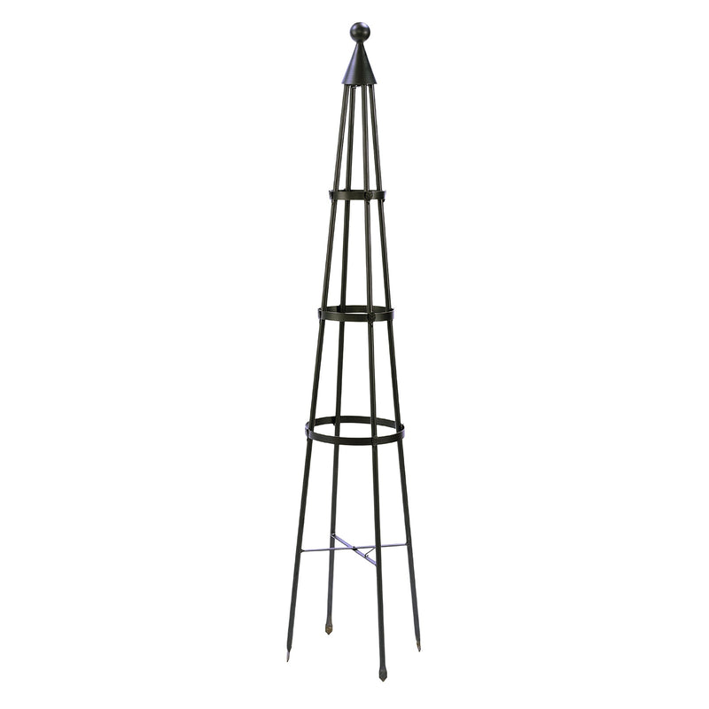 ACHLA Obelisk I 61in Garden Trellis | Wrought Iron Graphite Powder Coat | Outdoor Climbing Plant Support | 13 x 13 x 60 in | Model OBL-01