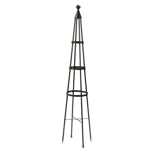 ACHLA Obelisk I 61in Garden Trellis | Wrought Iron Graphite Powder Coat | Outdoor Climbing Plant Support | 13 x 13 x 60 in | Model OBL-01