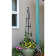ACHLA Obelisk I 61in Garden Trellis | Wrought Iron Graphite Powder Coat | Outdoor Climbing Plant Support | 13 x 13 x 60 in | Model OBL-01