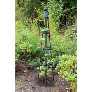 ACHLA Obelisk I 61in Garden Trellis | Wrought Iron Graphite Powder Coat | Outdoor Climbing Plant Support | 13 x 13 x 60 in | Model OBL-01