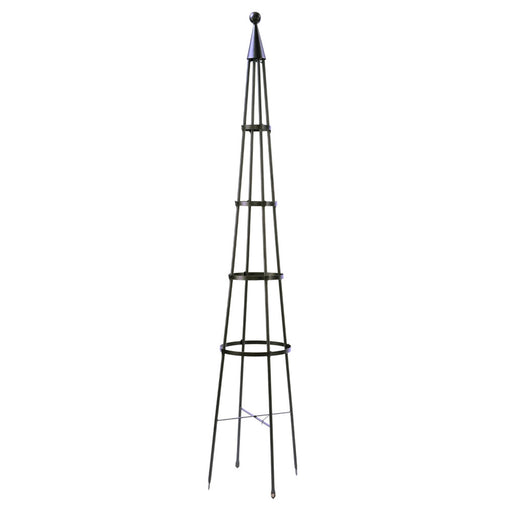 ACHLA Obelisk II 84in Garden Trellis | Wrought Iron Graphite Powder Coat | Outdoor Climbing Plant Support & Garden Decor | Model OBL-02