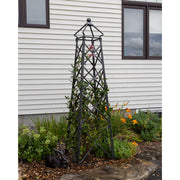 ACHLA Lattice Obelisk 67in Wrought Iron | Cottage Garden Graphite Powder Coat | Entryway & Garden Accent | 20 x 20 x 67 in | Model OBL-25
