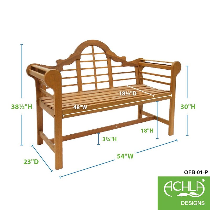 ACHLA Lutyens 4' Bench, Natural