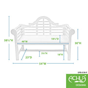 ACHLA Lutyens 4' Bench, White