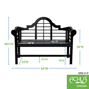 ACHLA Lutyens 4' Bench, Black