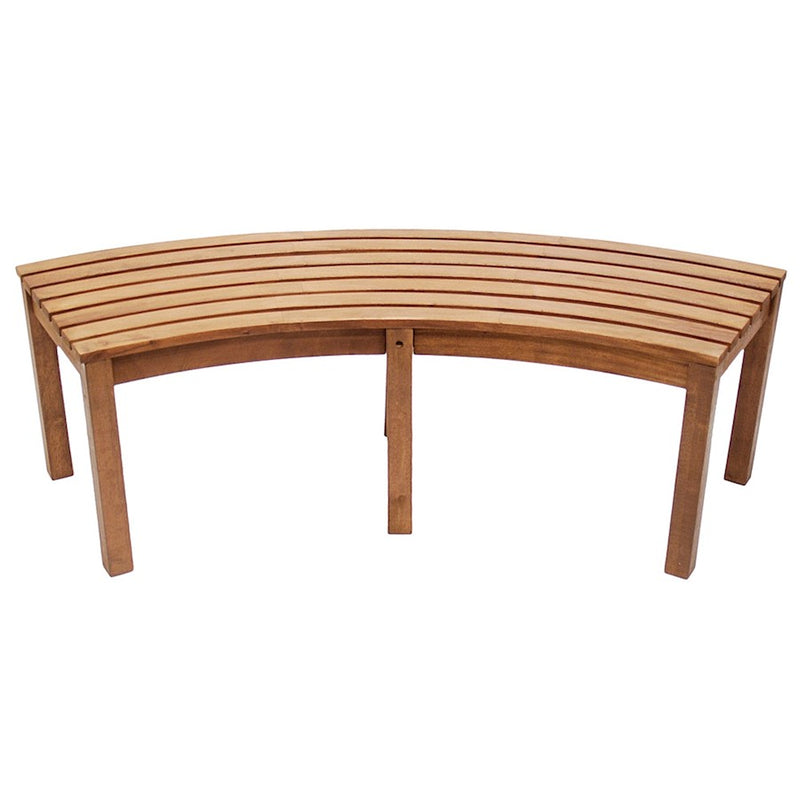 ACHLA Curved Backless Bench, Natural Oil