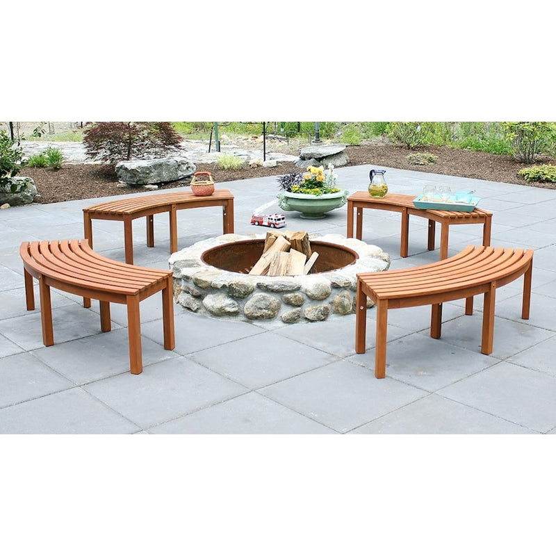 ACHLA Curved Backless Bench, Natural Oil