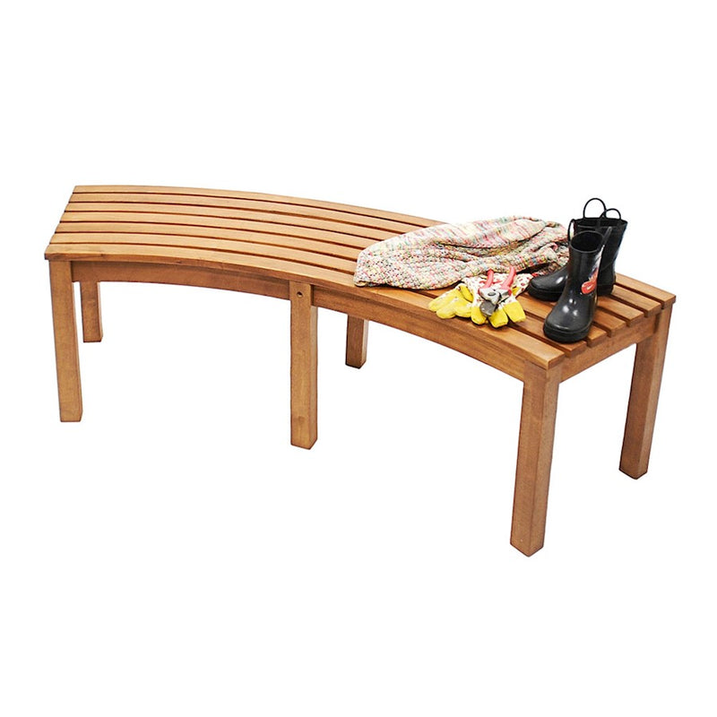 ACHLA Curved Backless Bench, Natural Oil