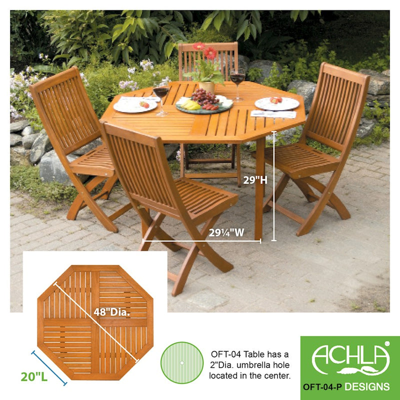ACHLA Octagonal Outdoor Table, Natural Oil