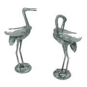 ACHLA Preening Crane | Verdigris Cast Aluminum Garden Sculpture | Patio & Lawn Ornament | 20-23in H | Model PC-01