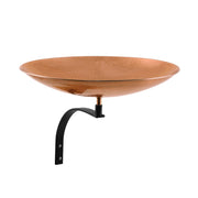 ACHLA Birdbath with Wall Mount Bracket | Hammered Copper Bowl on Black Wrought Iron | Patio & Garden Accent | 14in Diameter Bowl | Model PCB-01-WM