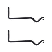 ACHLA 8in Upturned Hook 2-Pack | Traditional Wrought Iron Black Powdercoat | Outdoor Wall Hook for Lanterns & Bells | 0.5 x 4 x 8 in | Model SB-01-2