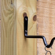 ACHLA 8in Upturned Hook 2-Pack | Traditional Wrought Iron Black Powdercoat | Outdoor Wall Hook for Lanterns & Bells | 0.5 x 4 x 8 in | Model SB-01-2